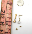 10K Yellow Gold Clear Stone Drop Dangle Earrings 1.3 Gr [E376] — photo 5