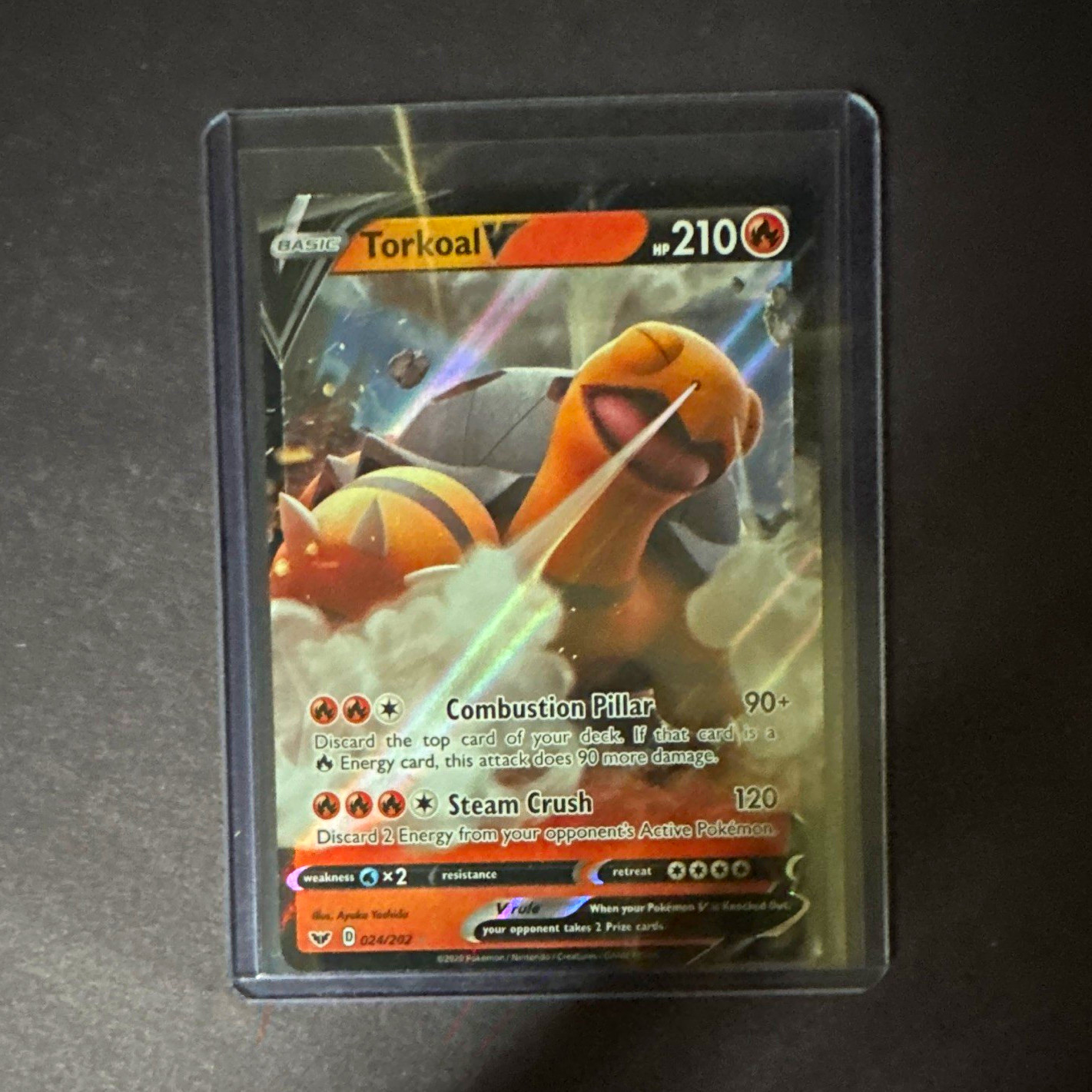 Nintendo Torkoal V 024/202 Swsh01 Sword & Shield 2020 English Ultra Rare Holo