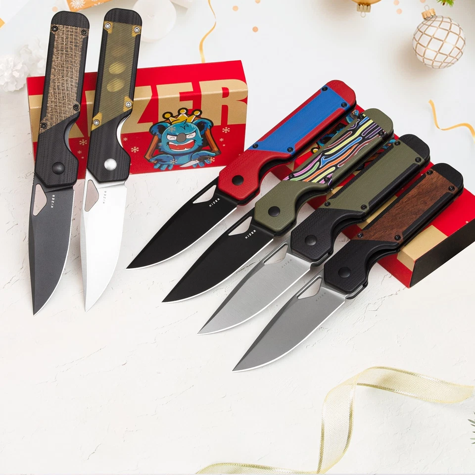 Navaja de Bolsillo Plegable Kizer Militaw Punto de Caída Nitro V Hoja de Acero Mango G10 Foto 3 de 4