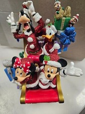 Disney Parks Christmas Mickey Mouse And Friends Sleigh Figurine 7"
