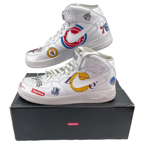 Nike Air Force 1 Mid \u0026#039;07 X Supreme NBA White 2018 AQ8017-100 Mens Size  11.5 | eBay