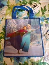 Disney Frozen Elsa/Anna Reusable Eco Blue Shopping Tote Bag with Handles NEW!