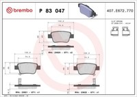 Brembo P 83 047 Bremsbelagsatz, Scheibenbremse FüR Toyota
