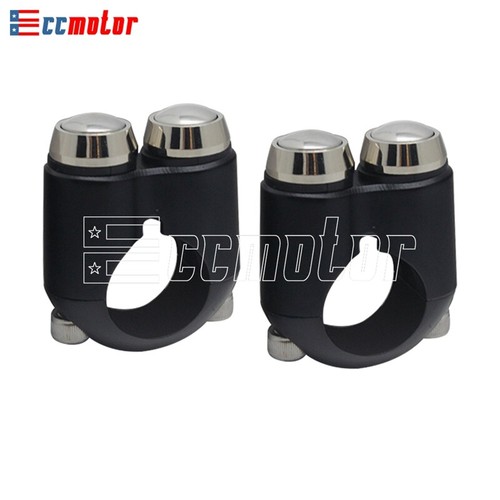 Pair 7/8" or 1" Motorcycle Handlebar Horn Switch Momentary / Self Latch Button - Picture 8 of 20