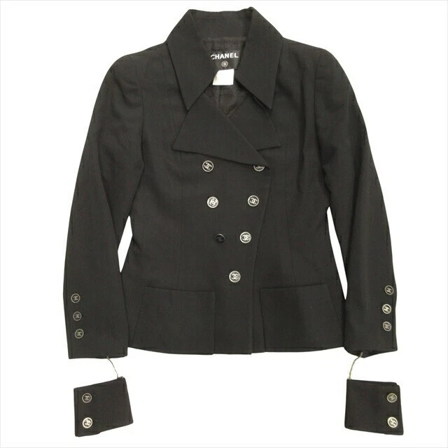 CHANEL COCO MARK giacca doppio sartoriale blouson donna 36 catena braccialetto vintage