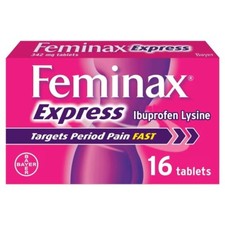 Feminax Express Ibuprofn Lysine 342mg Tablets | Targets Period Pain Fast - 8/16