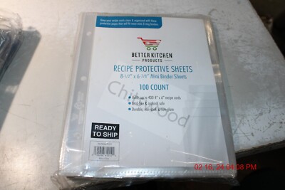 Better Kitchen Recipe Protective Sheets 100 Count Holds Up To 400 4 x6  Recipes