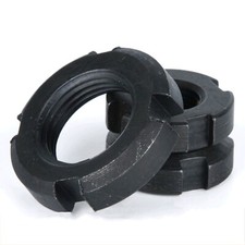 Round Slotted Nut M10 - M60 Black Zinc Locking Nuts Carbon Steel Fastener GB 812