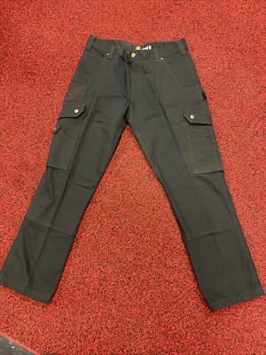 Carhartt Pants Mens 34x30 Relaxed Fit Ripstop Cargo Work Double Knee B342 BLK