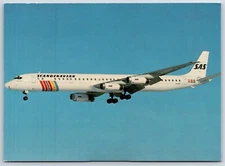 Airplane Postcard SAS Scandinavian Airlines Douglas DC-8-63 at Stockholm DB15