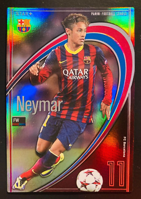 2014 Panini Football League PFL 08 Neymar Barcelona Refractor card Brazil