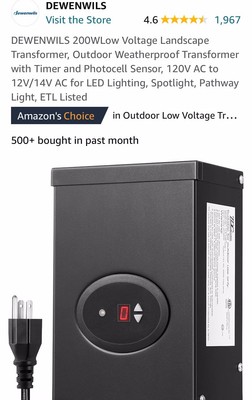 DEWENWILS 200WLow Voltage Landscape Transformer, Outdoor Weatherproof Transforme