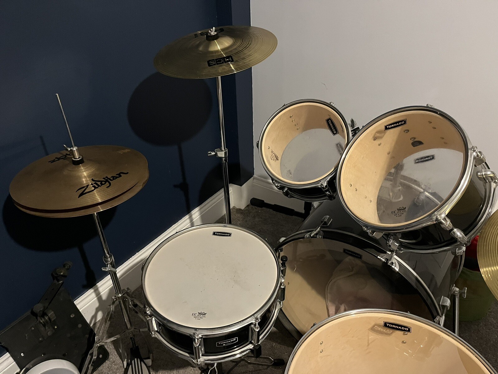 Drum Kit with Cymbals And Music Stand eBay