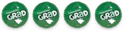 Green (4 Pack) Congratulations Graduation Grad Cap Mylar 18'' Balloon Decoration