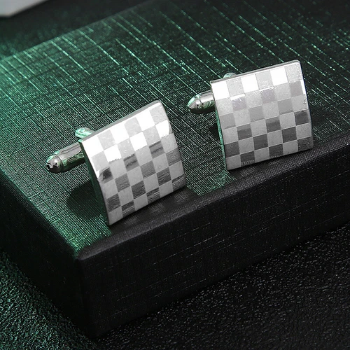 MEN'S SILVER CUFFLINKS STAINLESS STEEL MENS WEDDING CUFF LINKS PRESENTS - Picture 7 of 13