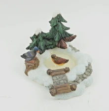 Holiday Time Christmas Village Accessory Collectible - 2 DUCKS ON POND - Scene