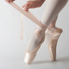 Satin Pointe Dance Shoes Canvas Women Performance Training Strappy Ballet Shoes