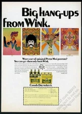 1968 Peter Max psychedelic 4 poster designs Wink Soda vintage print ad