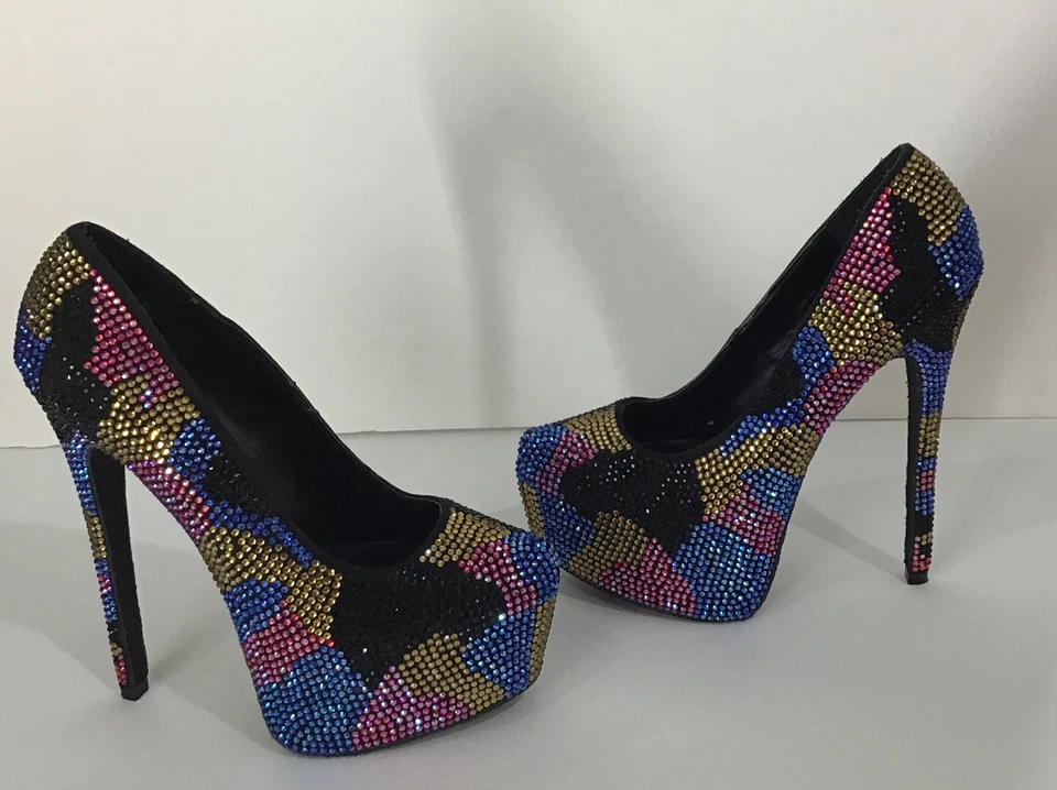 Steve Madden Dyvinal Camouflage Crystal Platform Stiletto Pump Women’s Size 6.5 - Image 4 of 4