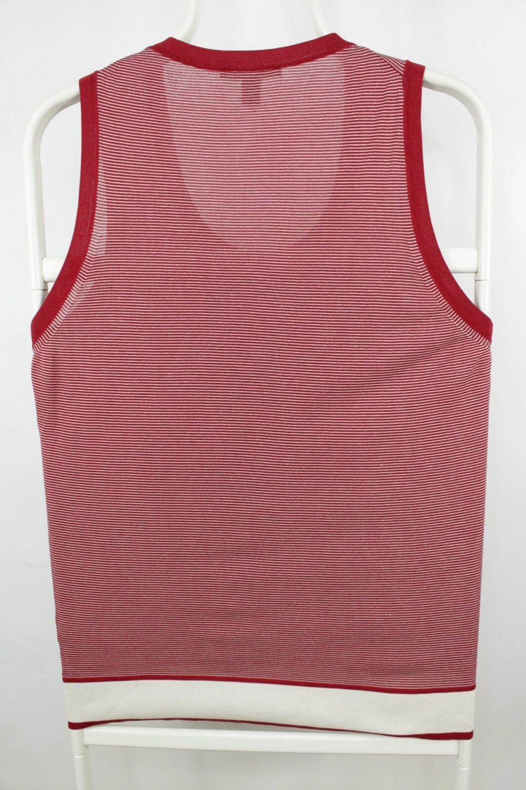 LOUIS VUITTON（LV） Canottiera Louis Vuitton cotone seta righe rosse con logo LV slim fit uomo S 44