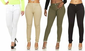 calça com bolsos laterais feminina