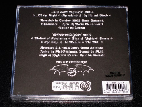 Satanic Warmaster: Revelation…Of The Night CD 2024 Werewolf Records Finland NEW - Picture 2 of 2