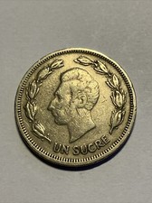 Ecuador Un (1) Sucre 1959 as pictured. Free Postage