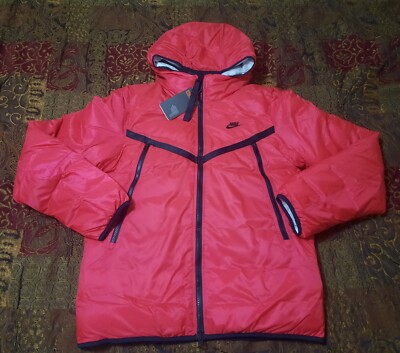 NIKE SPORTSWEAR NSW THERMA-FIT Repel Reversible Hooded Jacket Red Men's Size S