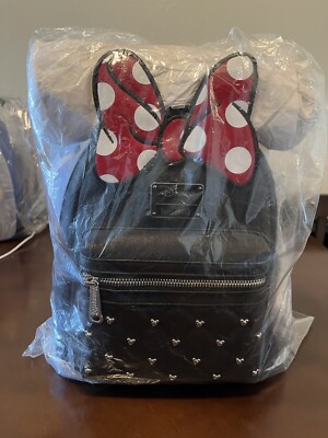 Minnie Mouse Red Bow Polka Dot Loungefly Black Backpack | eBay display picture 2
