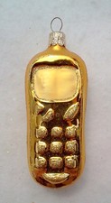 99 ONE PIECE CZECH GLASS ORNAMENT GOLD VINTAGE STYLE CELL PHONE New