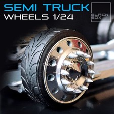 1:25-1:24 Scale Resin Semi Truck-Dually Rims and Tires (FULL SEMI SET)