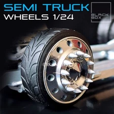 1:25-1:24 Scale Resin Semi Truck-Dually Rims and Tires With Brakes