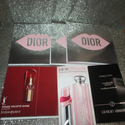 6 x Dior, Yves Saint Laurent, Armani Lipstick Sample Packs