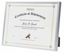 8.5x11 Aluminum Metal Picture Frame Display for Document or Certificate Photo