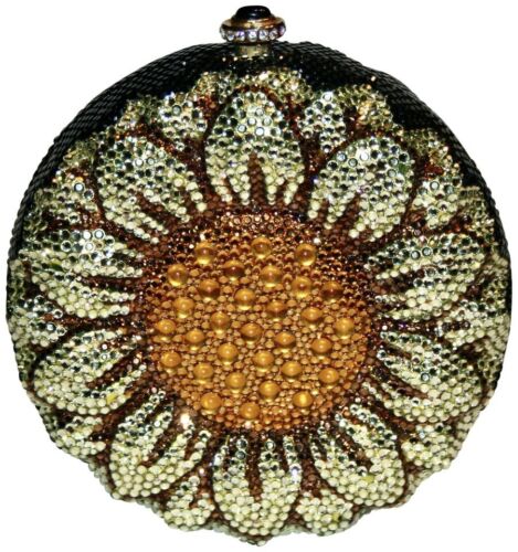 Kathrine Baumann Limited Edition Sunflower Clutch Bag w/ Judith Leiber Mirror