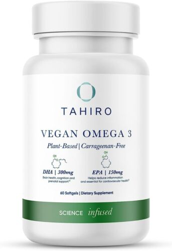 Cápsulas blandas veganas omega-3 TAHIRO. Tamaño de la porción 1000 mg incluye planta DPA, DHA y EPA - Imagen 1 de 4