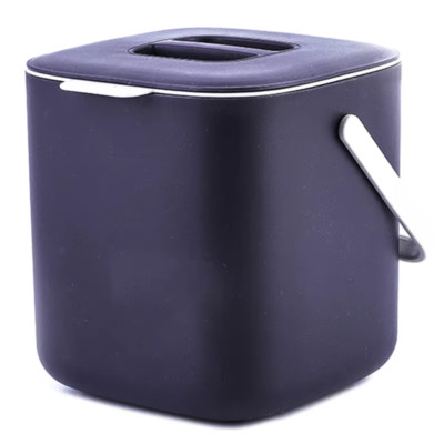 Plastic Kitchen Food Waste Trash Can Compost with Drainer Rubbish Container Orga