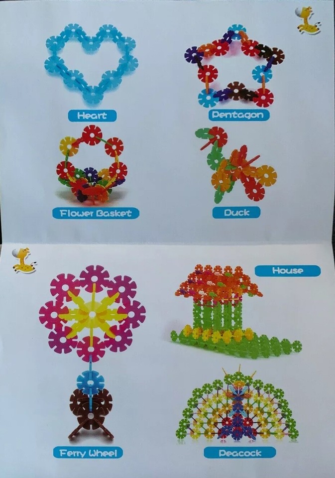 Interlocking Snowflakes Building Block Kid ABC Educational Toy 600pc ...