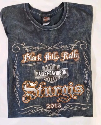 Harley Davidson Acid Washed Orange Font | Sturgis Black Hillls