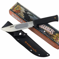 Marbles All Purpose Fixed Blade Knife Black Rubber Handle Hunting Everyday Use