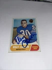 Wray Carlton Buffalo Bills  Signed 1968 Topps Football   Card