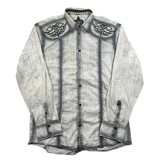 y2k Roar Brand Button Up Shirt Size XL Cyber Goth Grunge Alt Western Tribal