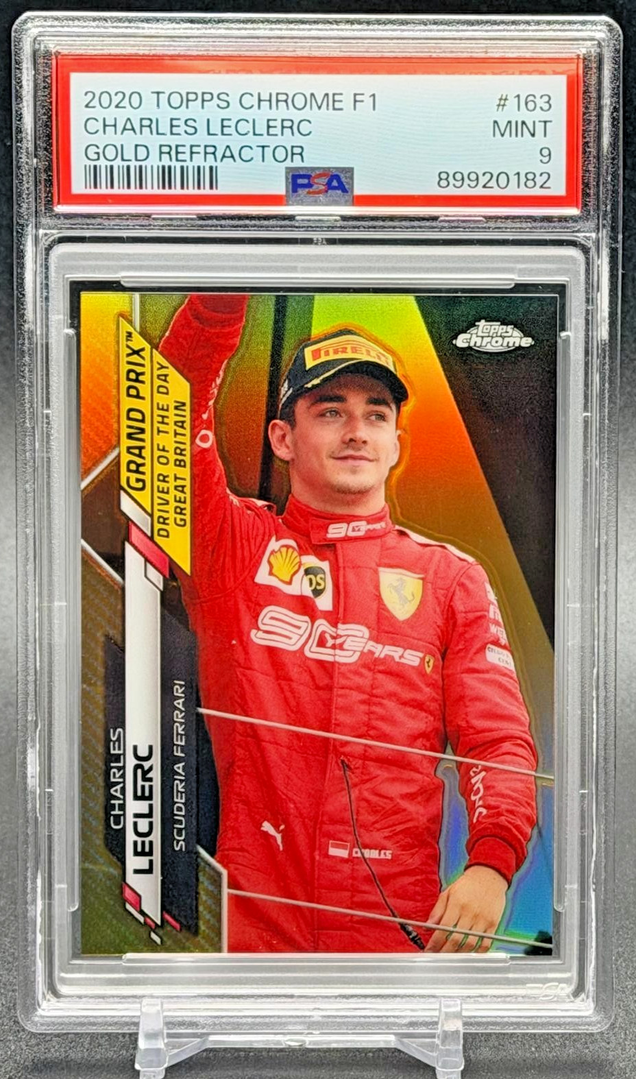 2020 Topps Chrome F1 TRUE Gold Refractor Charles Leclerc PSA 9 Pop 1 Non Higher