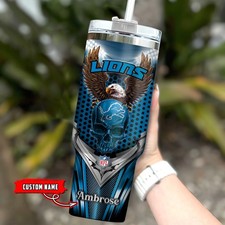 Detroit***Lions Stanley 40oz Stainless Steel H2.0 Flowstate Quencher Tumbler2
