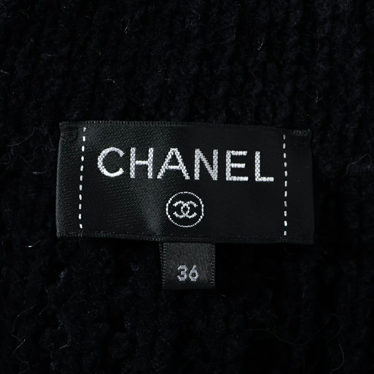 Chanel Coco Button Wool Polyester Coat Navy Gold … - image 5