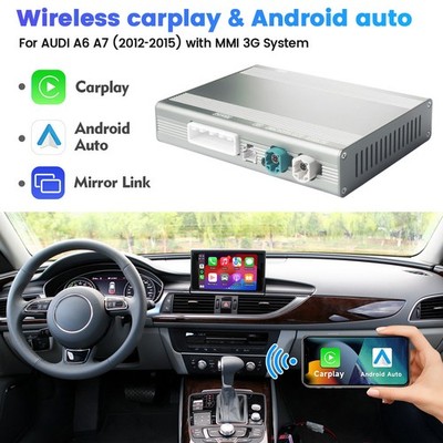 Wireless Carplay Android Auto Decoder Box For Audi A6 A7 2012-2015 With MMI 3G