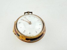Antique 17-18 Century Verge Fusee Pocket Watch London Double Case Tortoiseshell