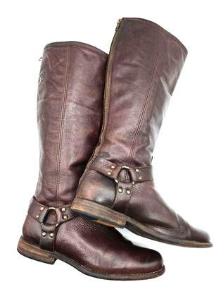 Frye Phillip Harness Leather Riding Boots SIZE 9.5B FLAWS