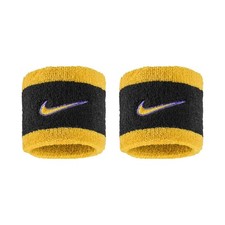 Coppia Polsini Tennis Nike Swoosh Classic Wristband Tergisudore Nero Giallo Viol