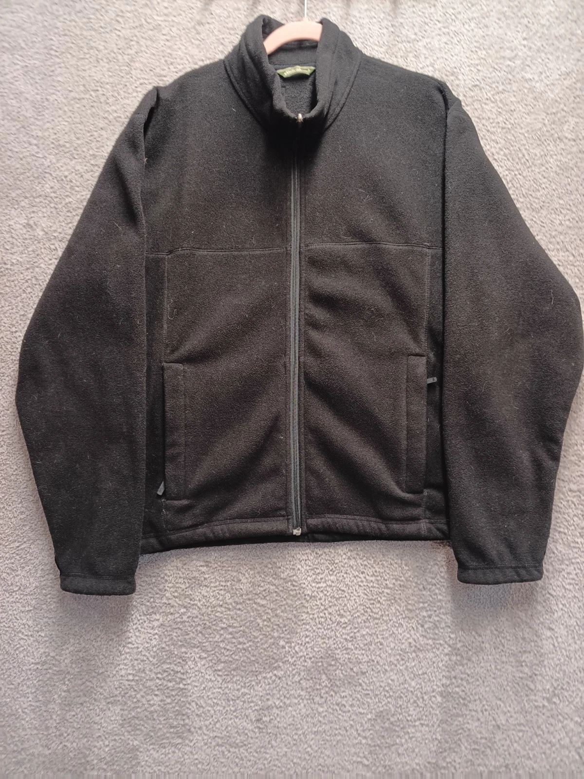 Eddie Bauer Men’s XL Black Full Zip Fleece Jacket Mock Neck Soft Warm Outdoor